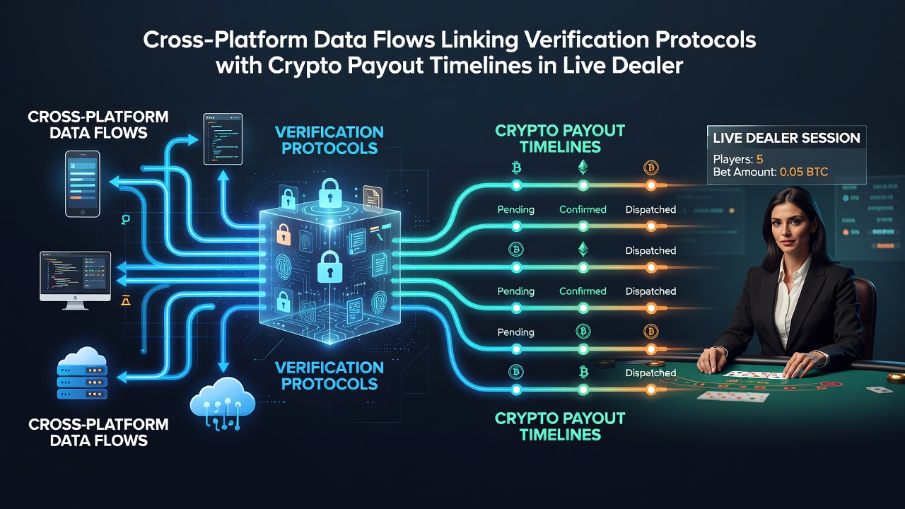 Data synchronization between verification protocols and crypto payouts in live dealer sessions