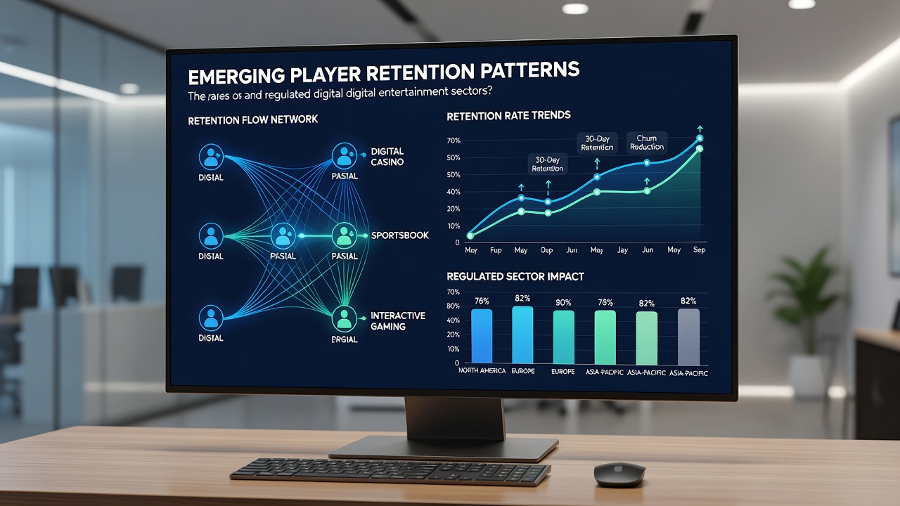 Analyse-Dashboard mit Mustern zur Spielerretention in digitalen Unterhaltungssektoren
